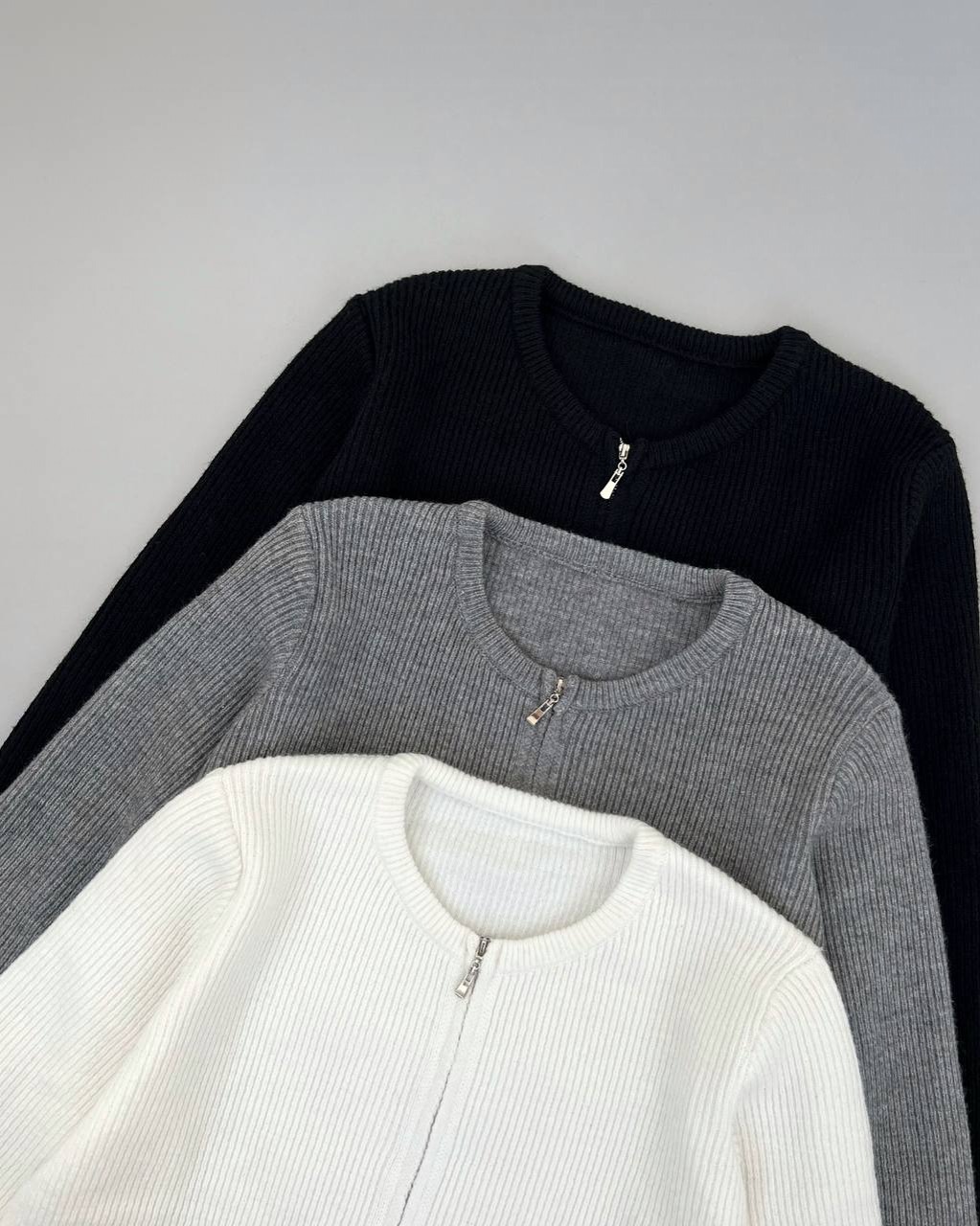 ژاکت بافت جلو زیپ کد 4187