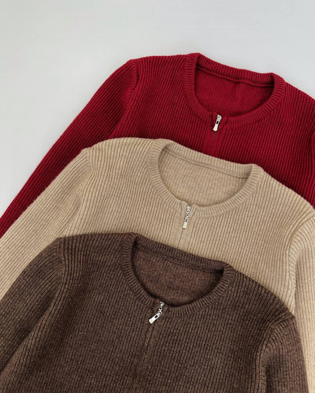 ژاکت بافت جلو زیپ کد 4187