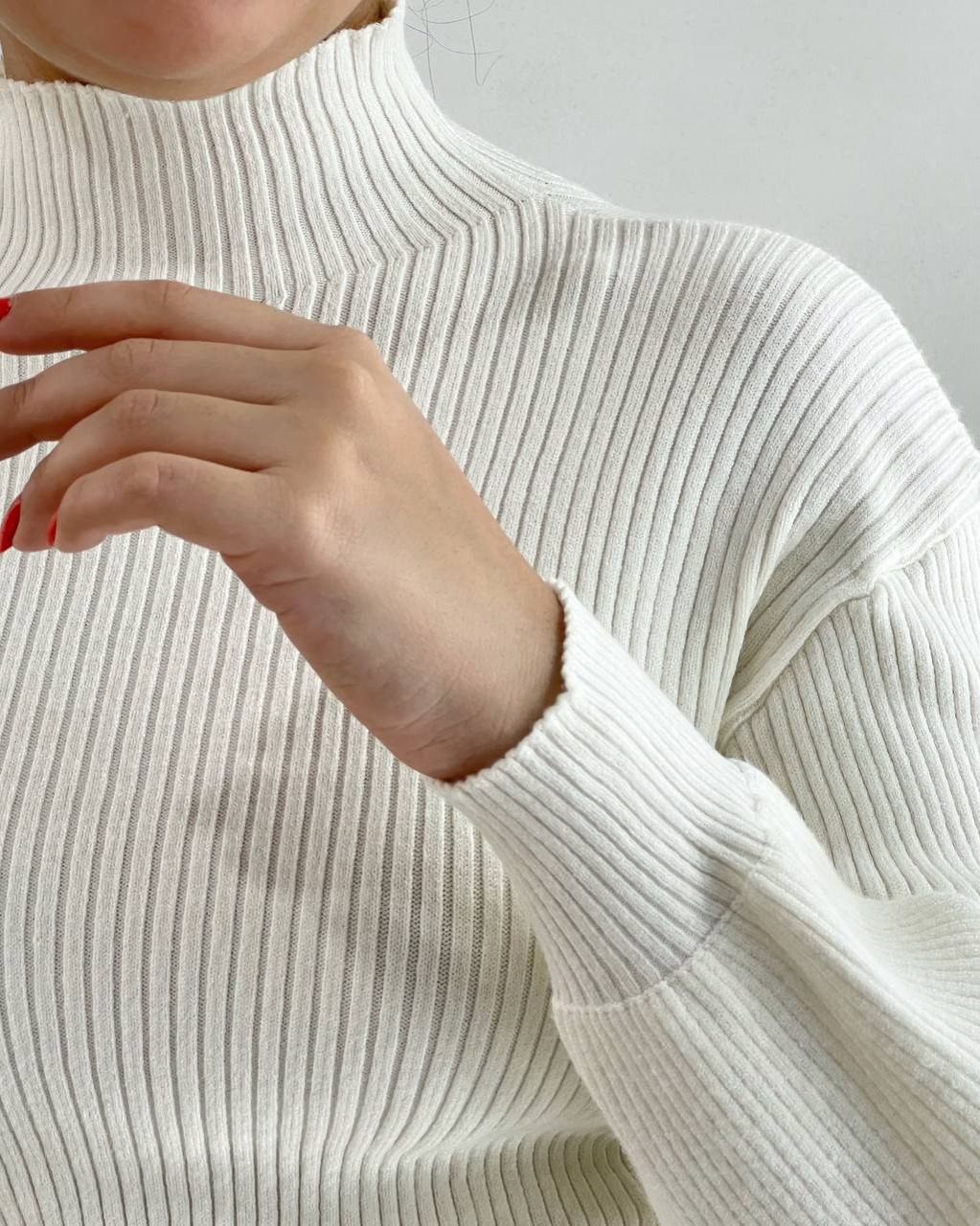 پلیور بافت آستین پف ساده کد 4195