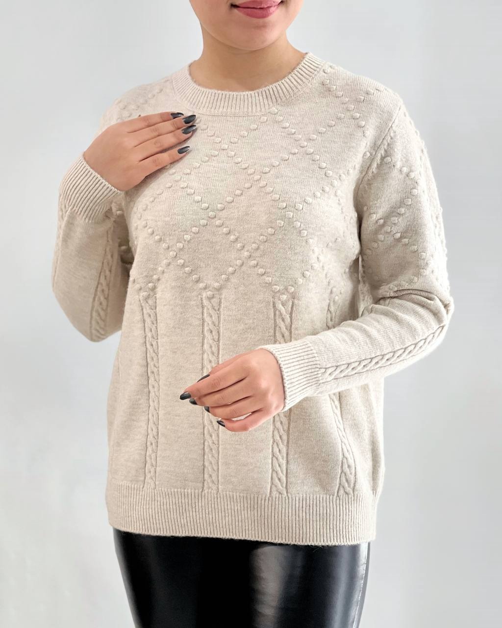 پلیور بافت یقه گرد سه رنگ کد 4197