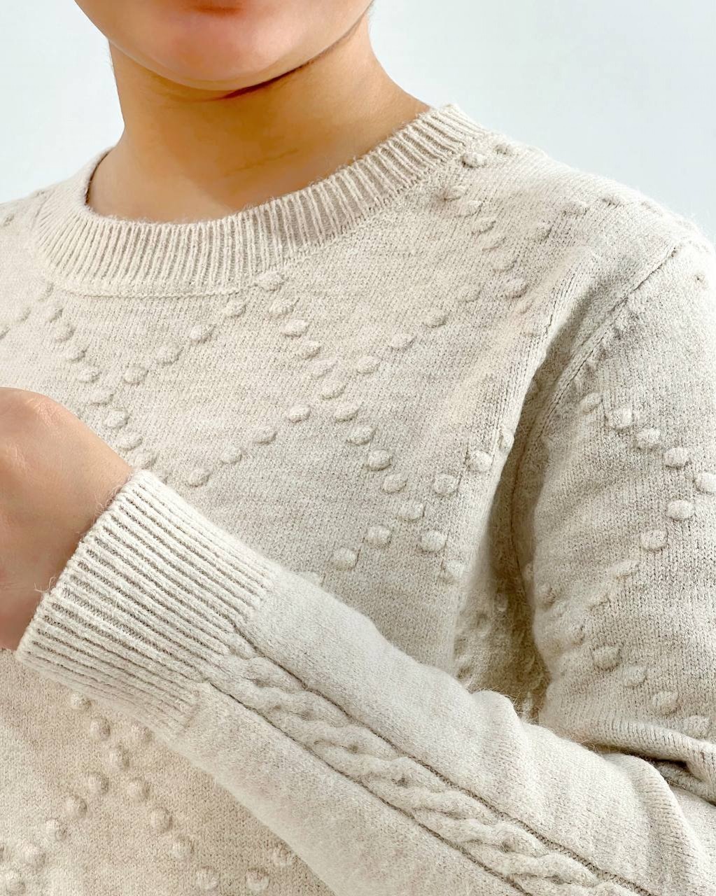 پلیور بافت یقه گرد سه رنگ کد 4197