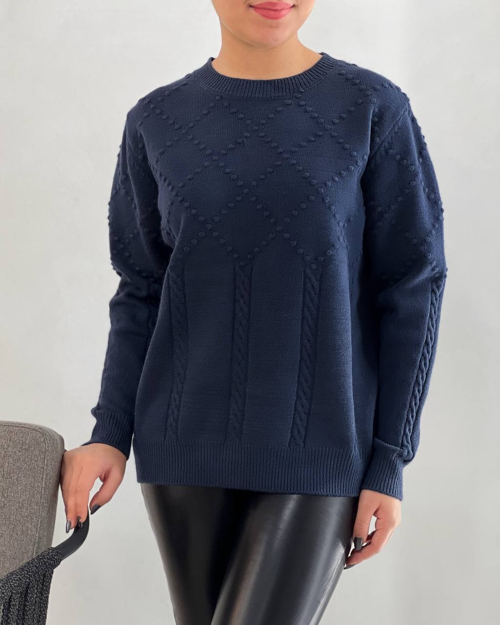 پلیور بافت یقه گرد سه رنگ کد 4197