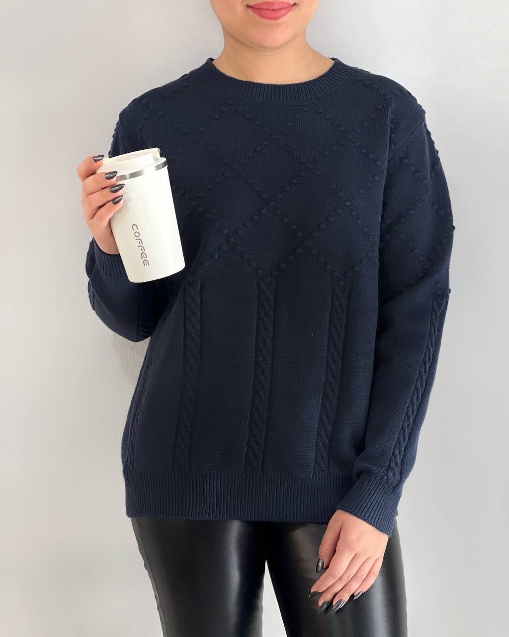 پلیور بافت یقه گرد سه رنگ کد 4197