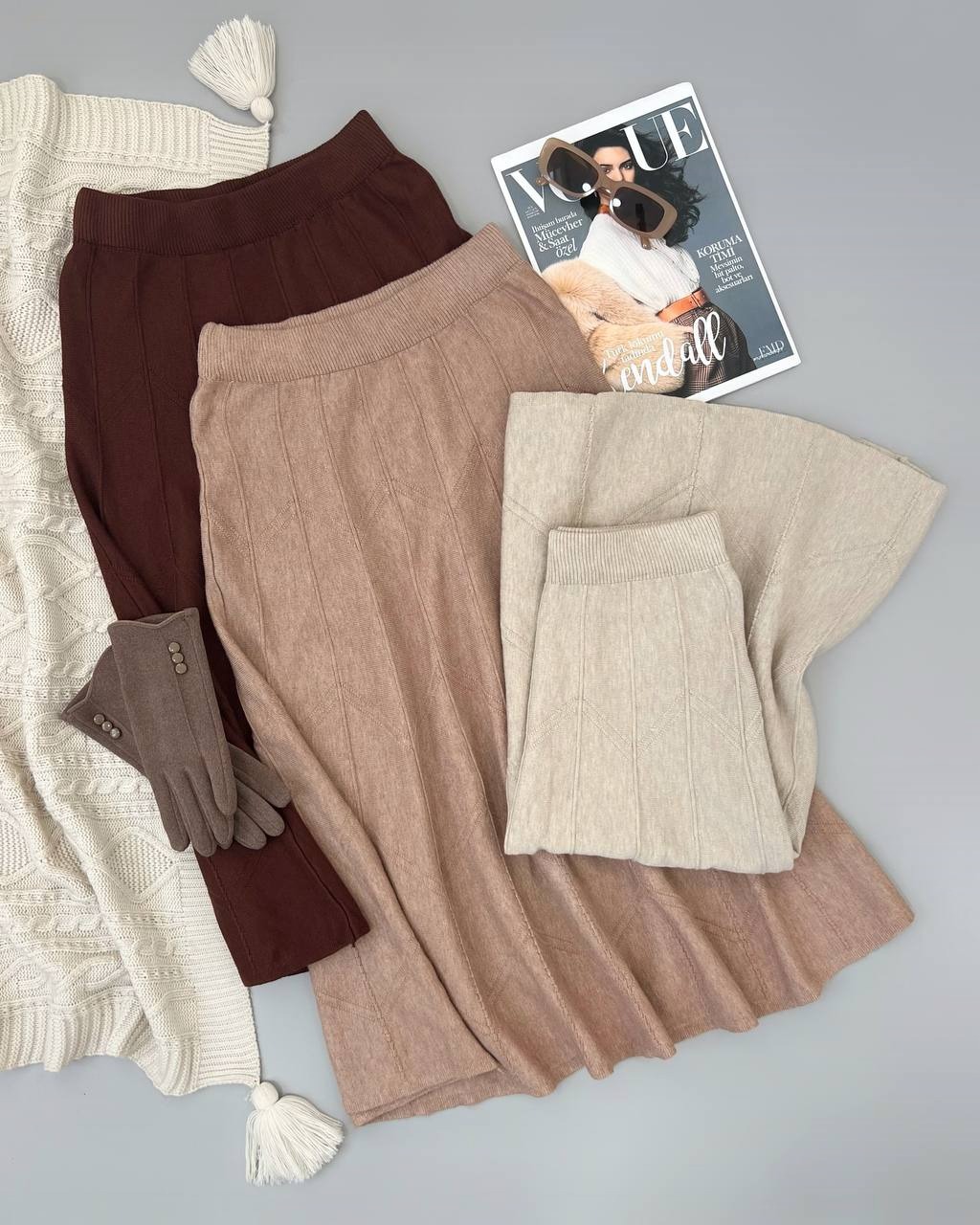 دامن بافت 5 رنگ کد 4199