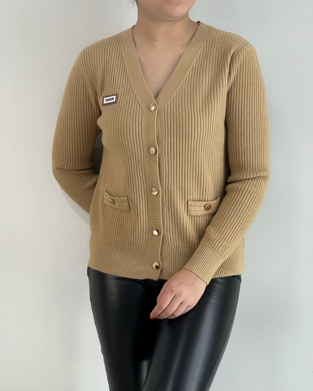 ژاکت بافت جلو دکمه کد 4201