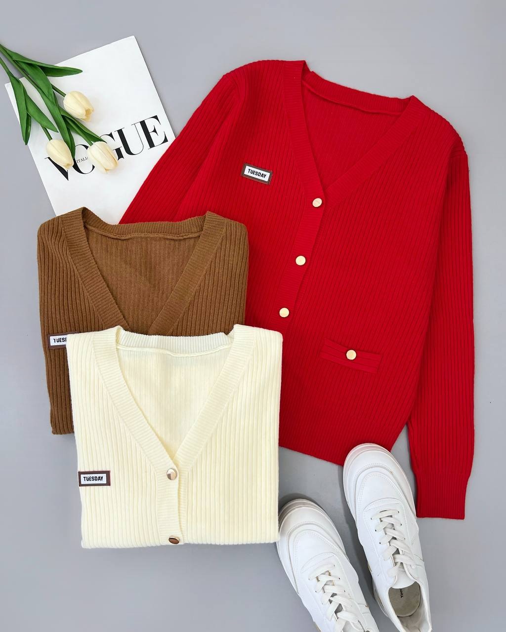 ژاکت بافت جلو دکمه کد 4201