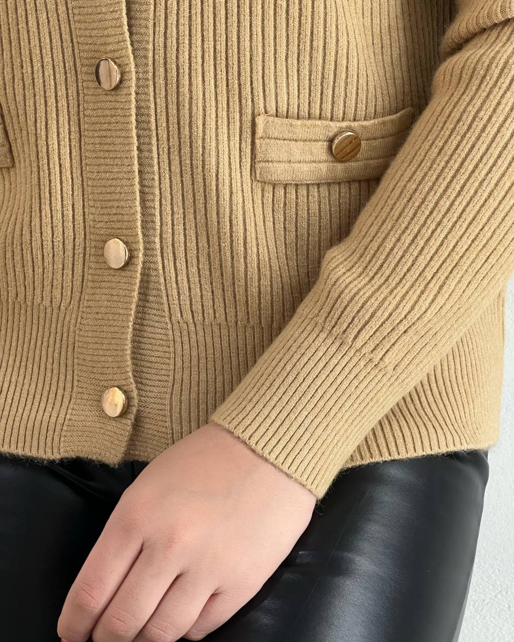 ژاکت بافت جلو دکمه کد 4201