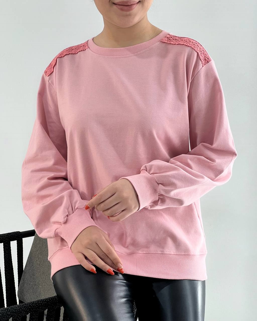 بلوز دورس سرشانه دانتل ساده کد 4204