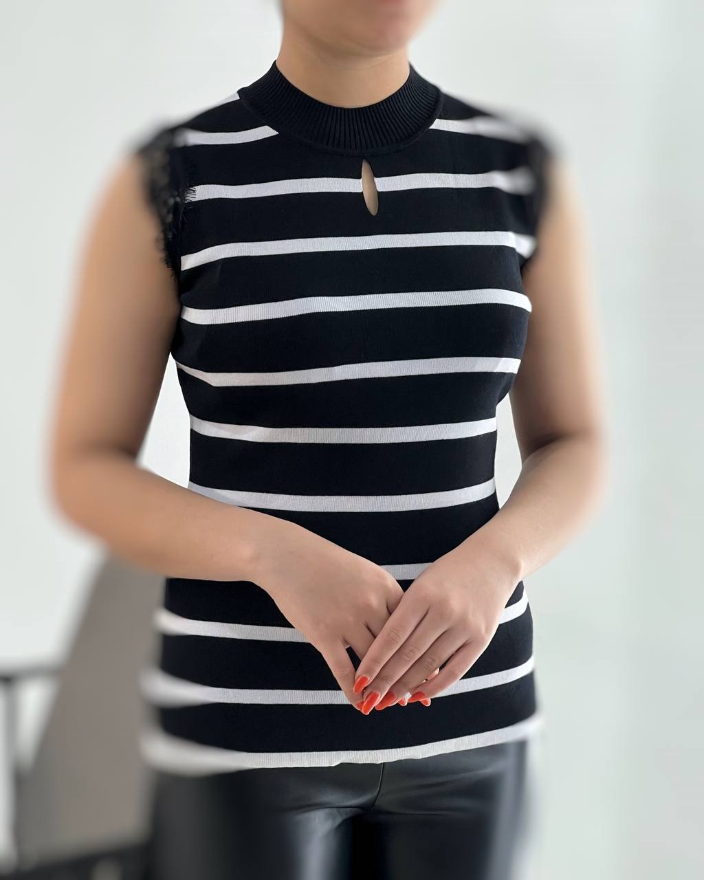 تاپ بافت راه راه تکرنگ کد 4208