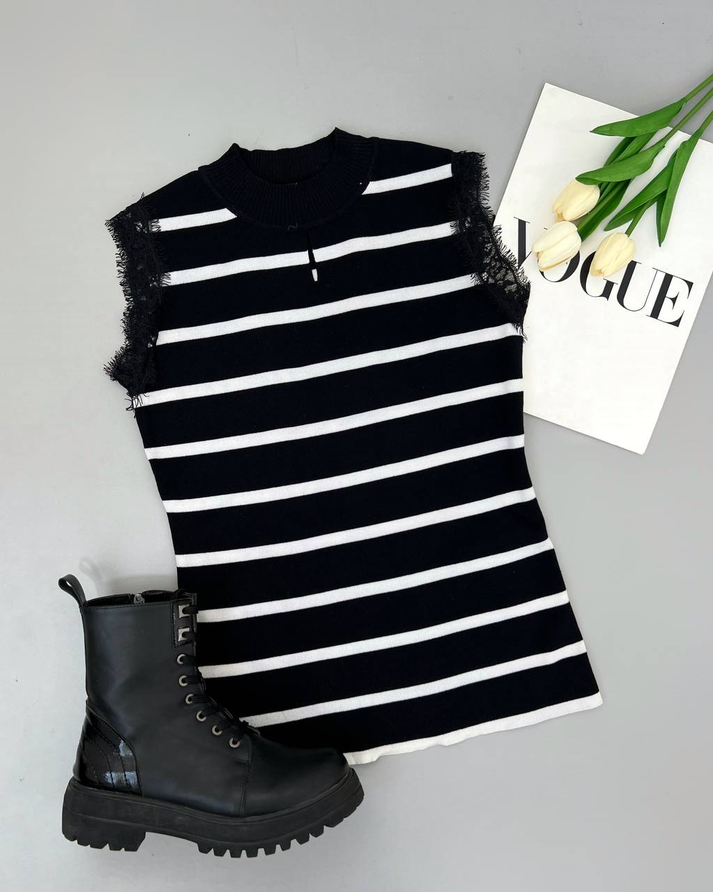 تاپ بافت راه راه تکرنگ کد 4208