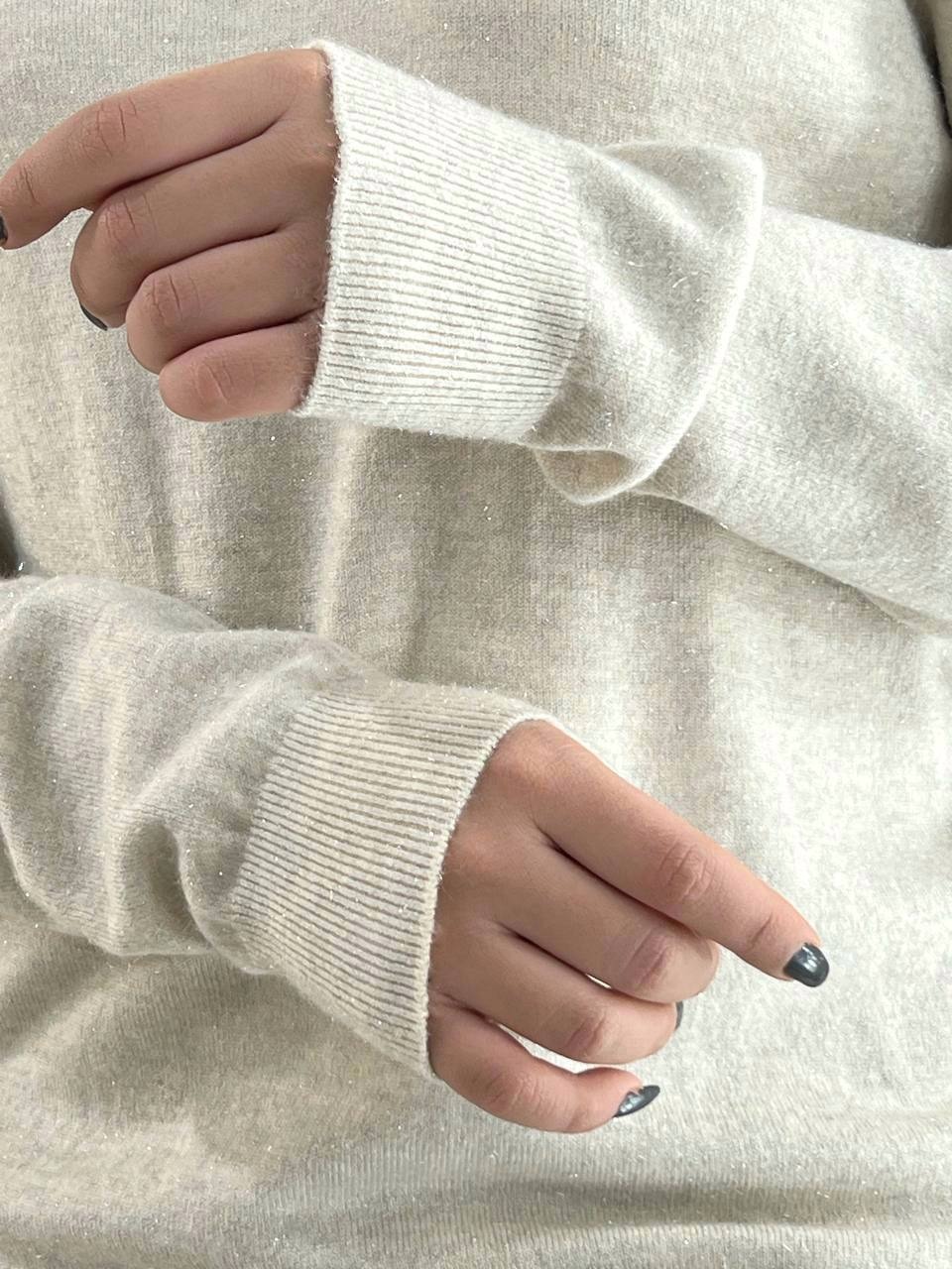 پلیور بافت دو رنگ لمه دار کد 4215