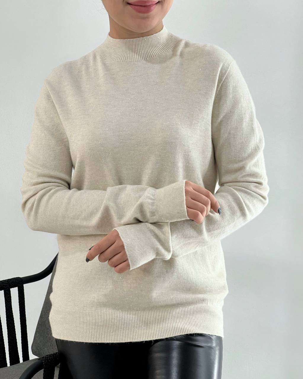 پلیور بافت دو رنگ لمه دار کد 4215