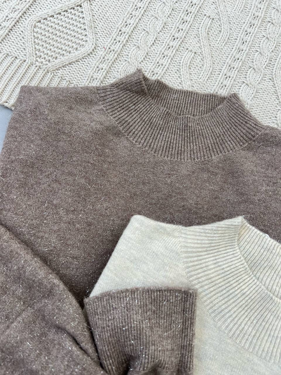 پلیور بافت دو رنگ لمه دار کد 4215