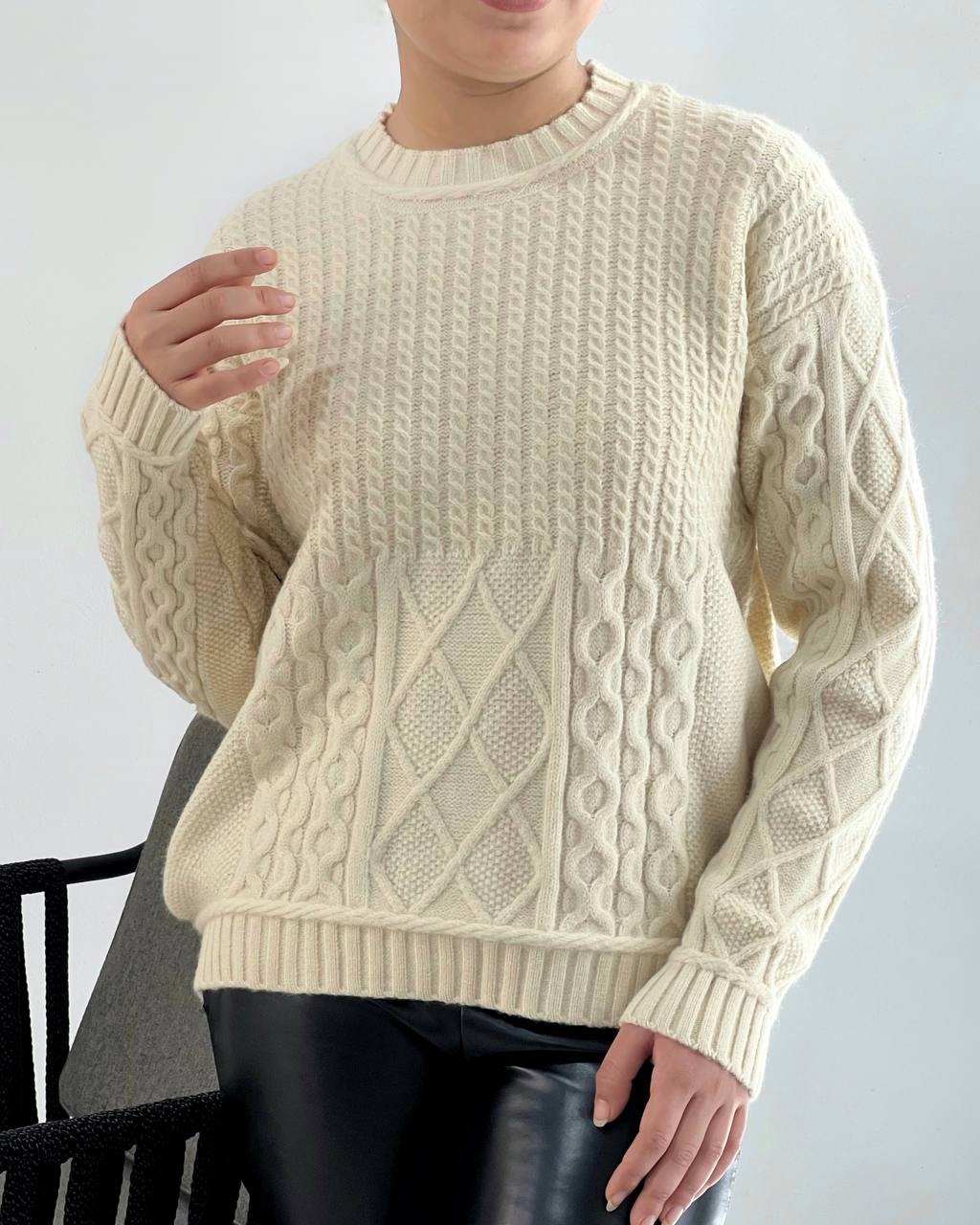 پلیور بافت دو رنگ کد 4219