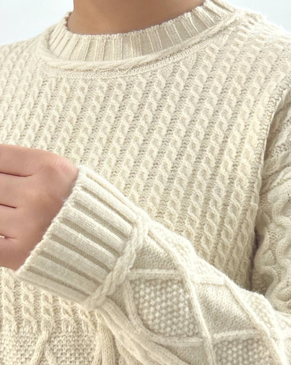 پلیور بافت دو رنگ کد 4219