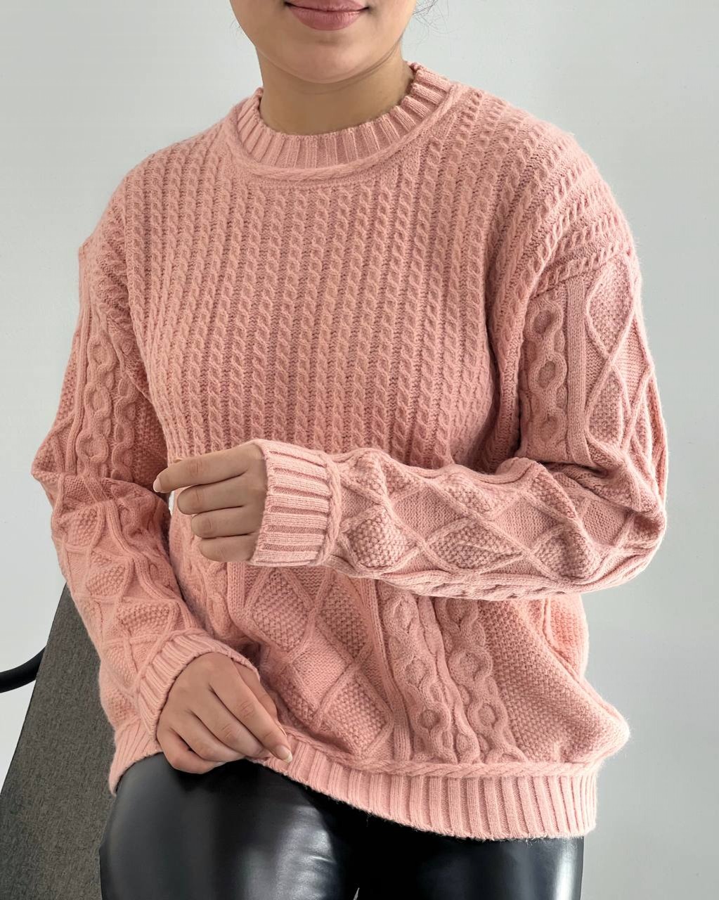 پلیور بافت دو رنگ کد 4219