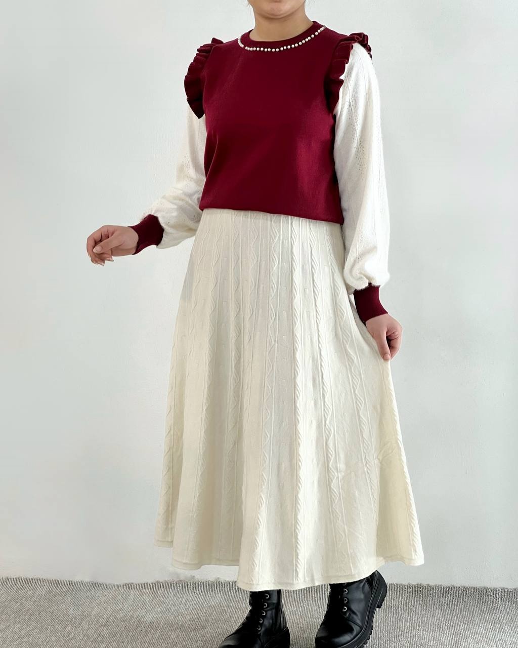 دامن بافت چهار رنگ کد 4222