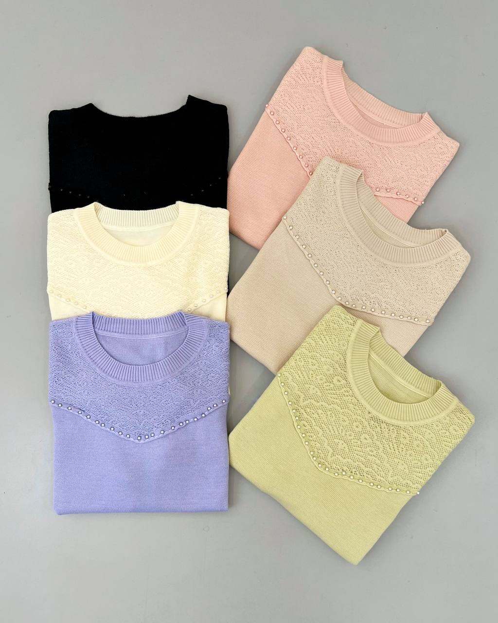 بلوز بافت استین سه ربع کد 4223