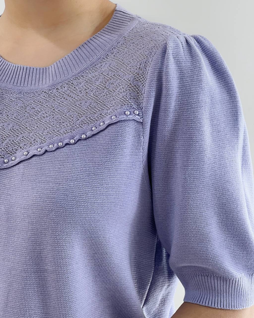 بلوز بافت استین سه ربع کد 4223