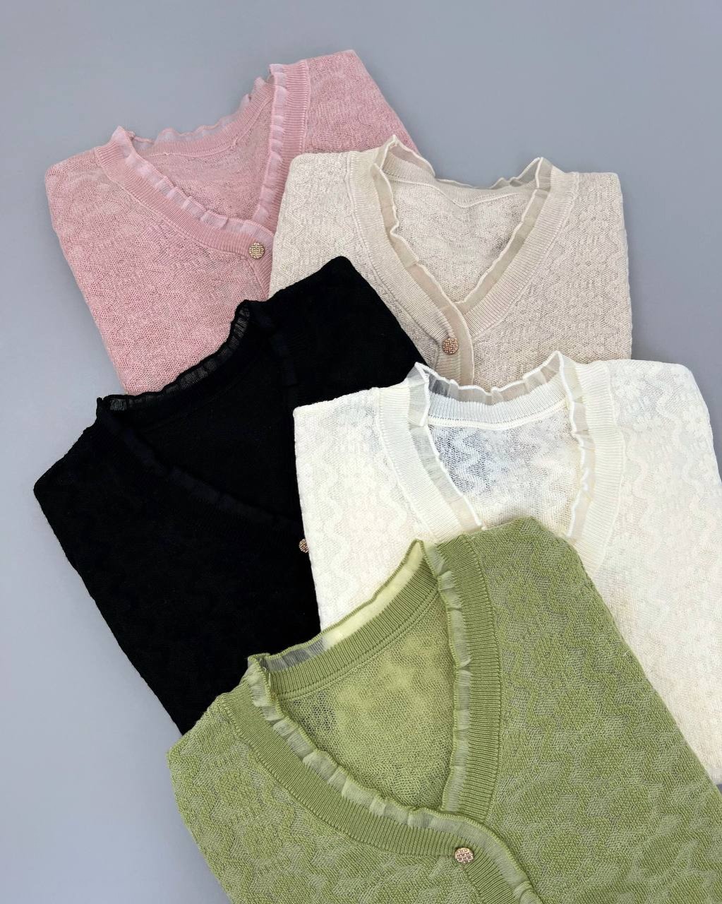 پلیور بافت گیپور گل برجسته کد 4225