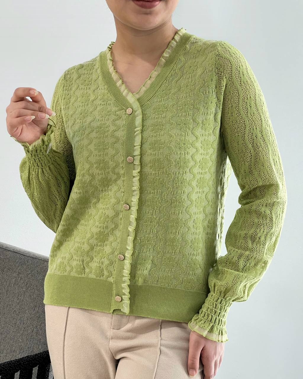 پلیور بافت گیپور گل برجسته کد 4225