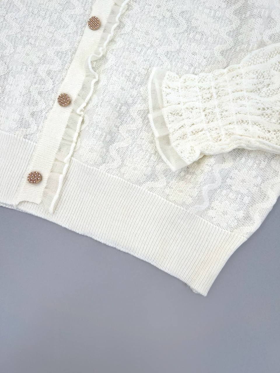 پلیور بافت گیپور گل برجسته کد 4225