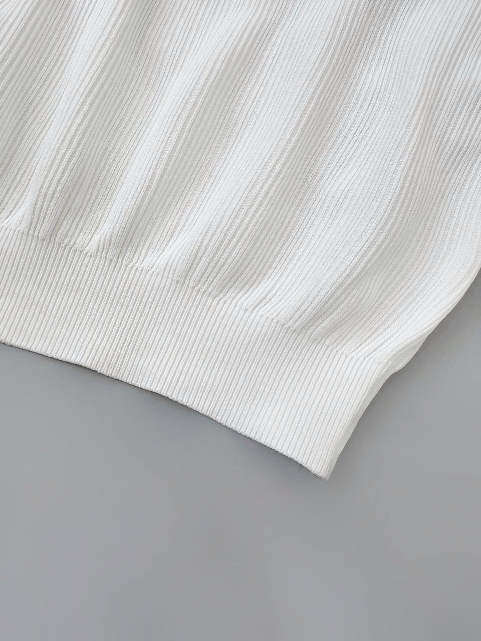 تاپ بافت سه رنگ یقه چین کد 4227