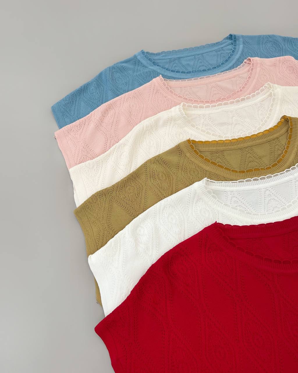 بلوز بافت کریستال 6 رنگ کد 4229