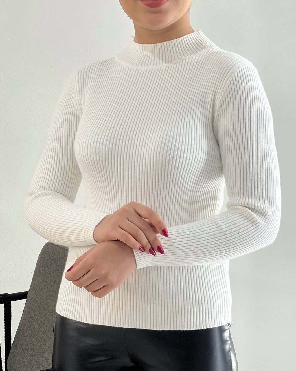 پلیور بافت ساده یقه سه سانت کد 4237