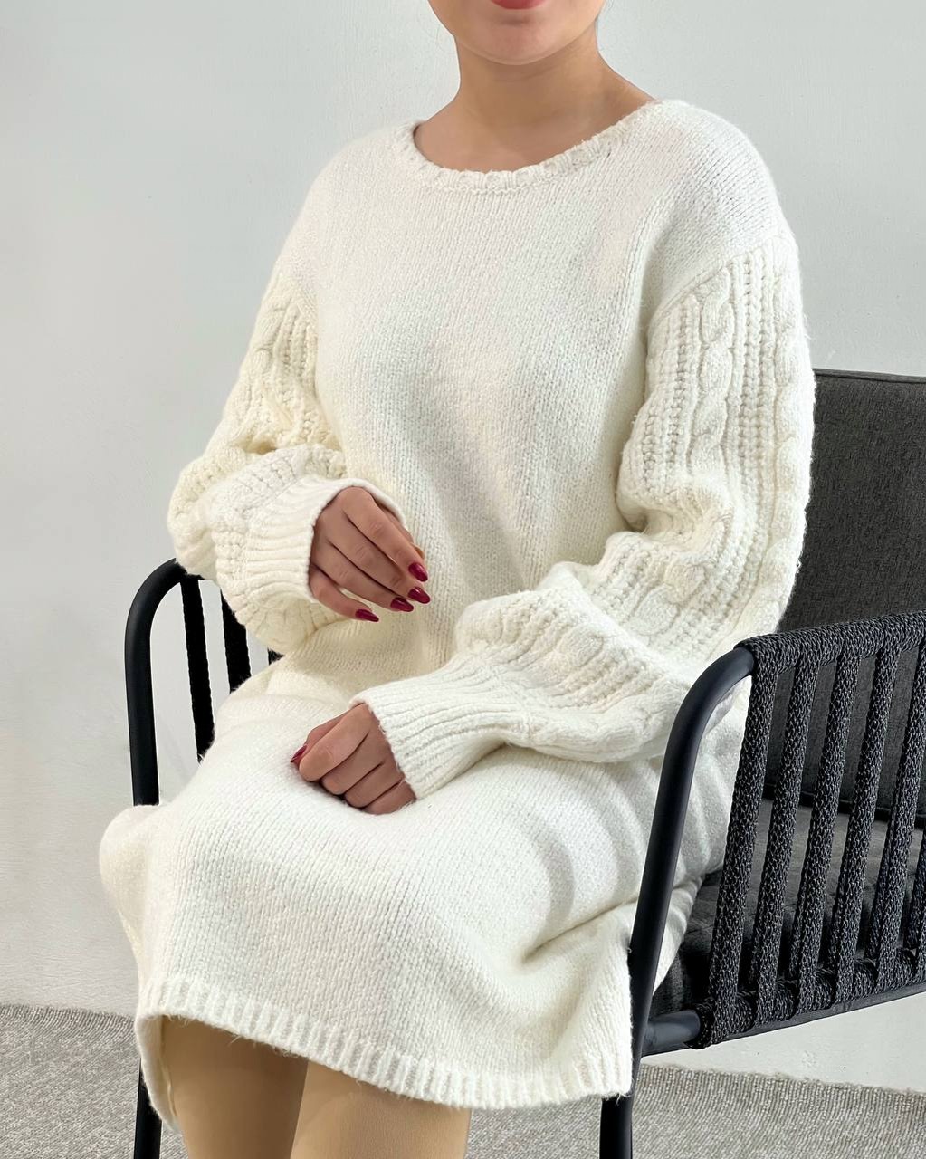 پیراهن بافت تکرنگ کد 4238