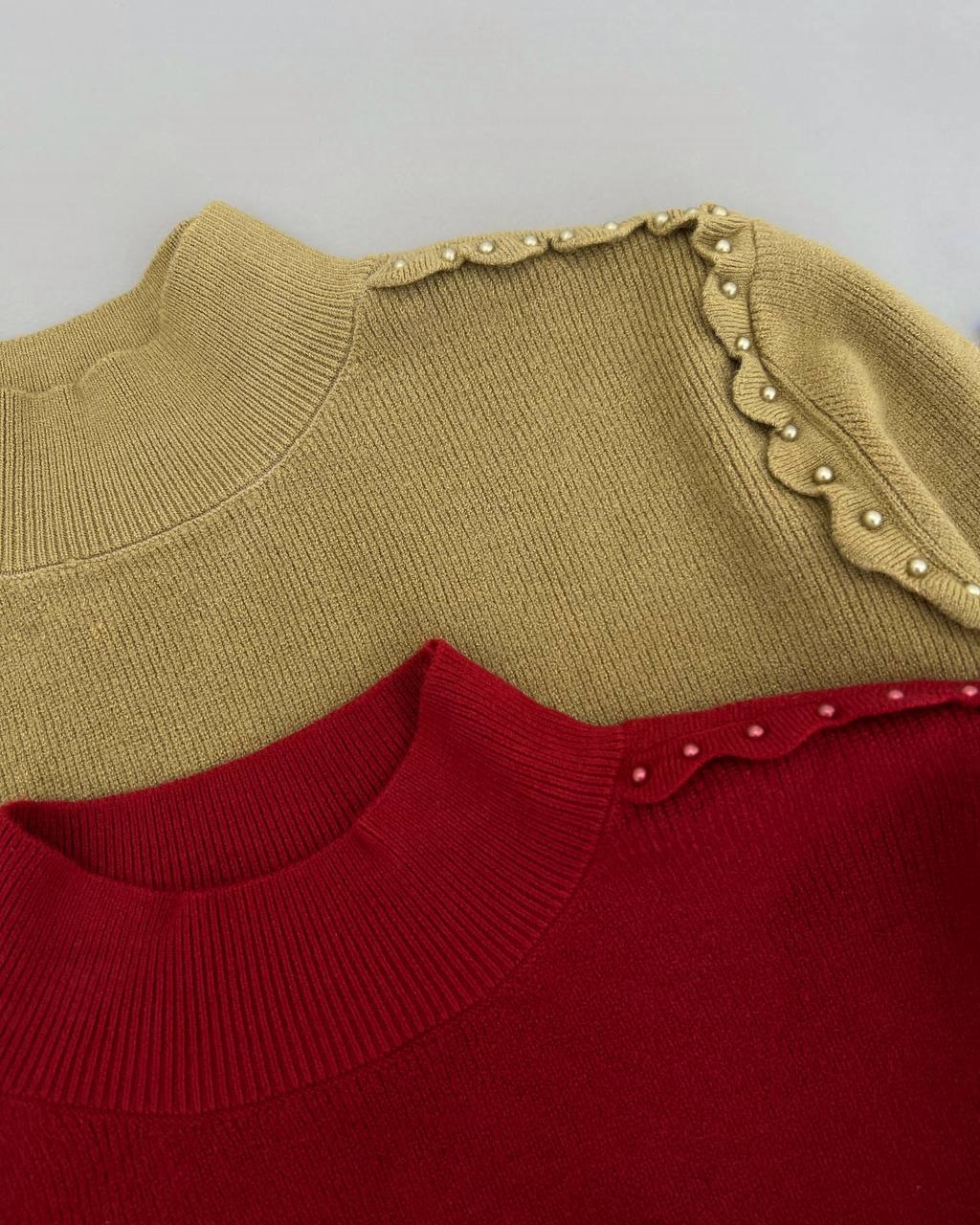 پلیور بافت سرشانه مروارید کد 4241