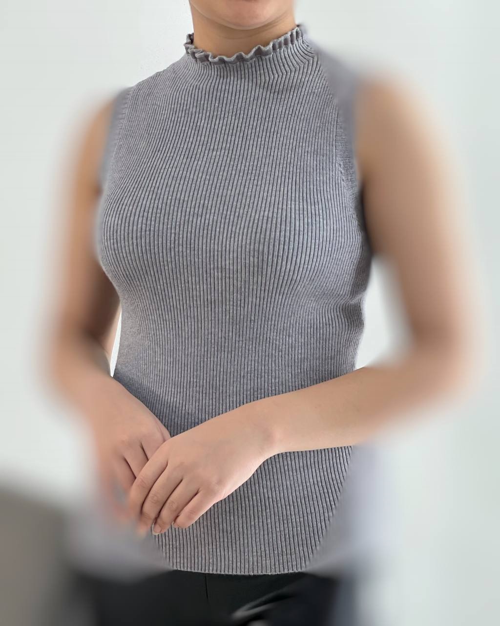 تاپ بافت ساده یقه چین کد 4242