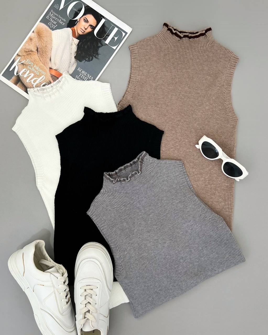 تاپ بافت ساده یقه چین کد 4242