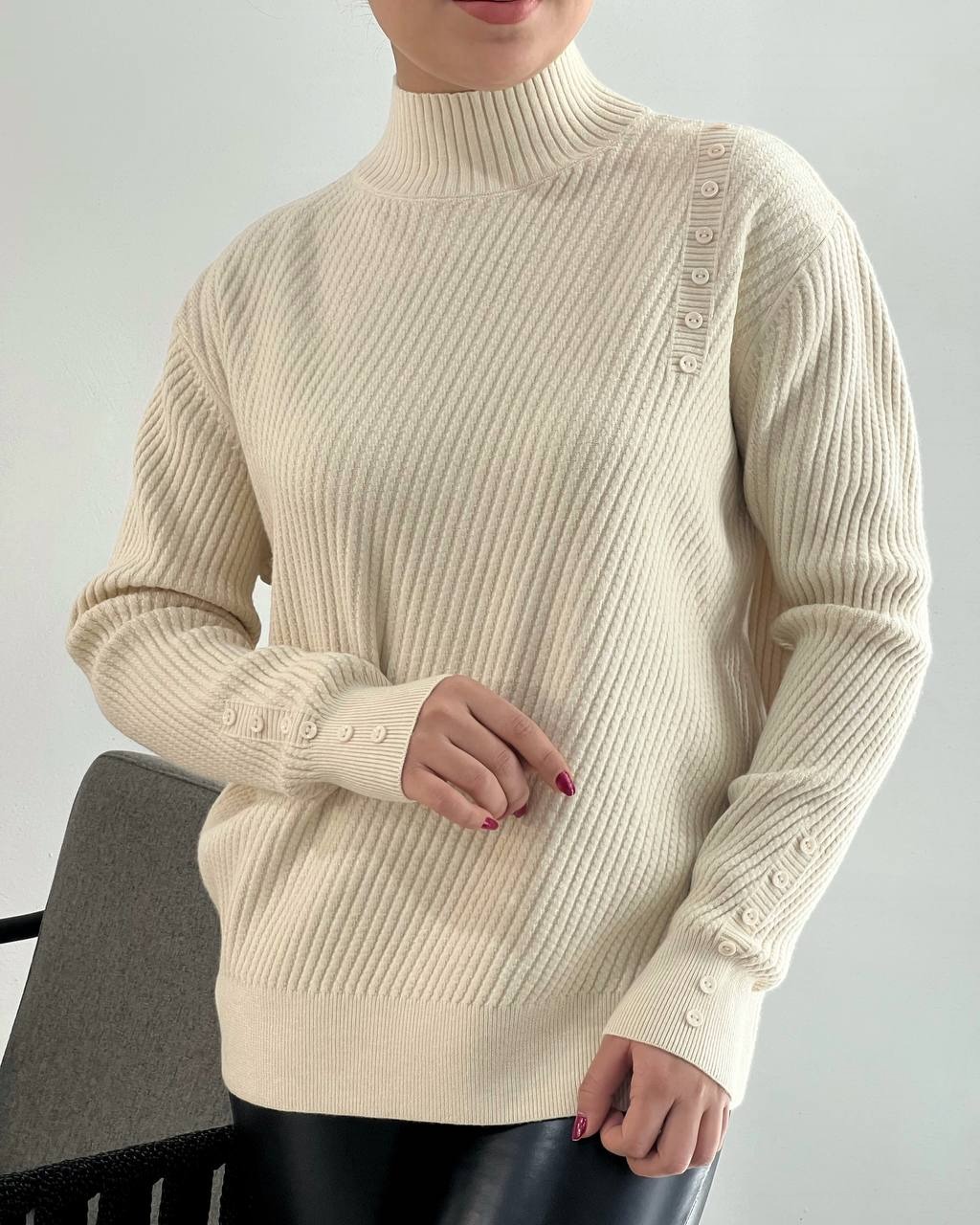 پلیور بافت دکمه کد 4246