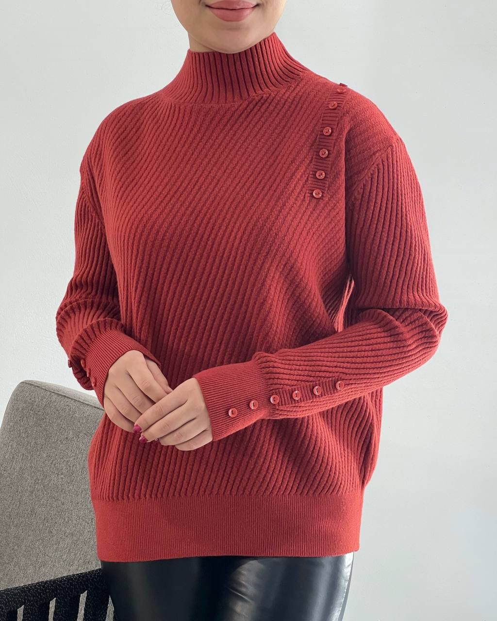 پلیور بافت دکمه کد 4246