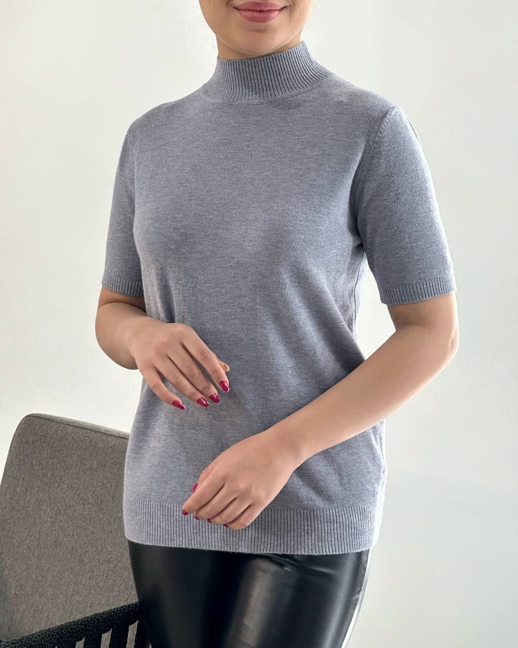 بلوز بافت آستین کوتاه کد 4248