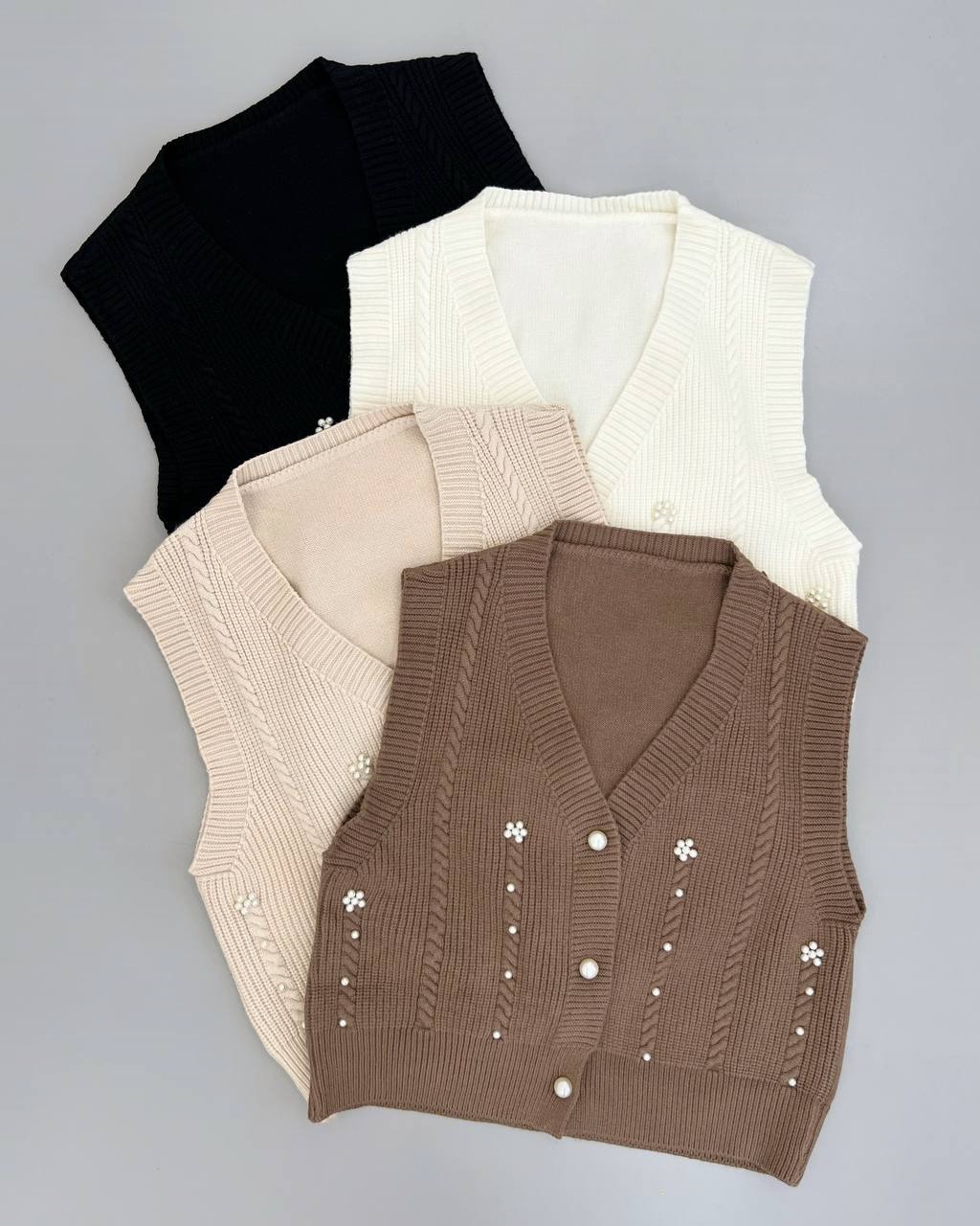 ست پیراهن و جلیقه بافت کد 4262