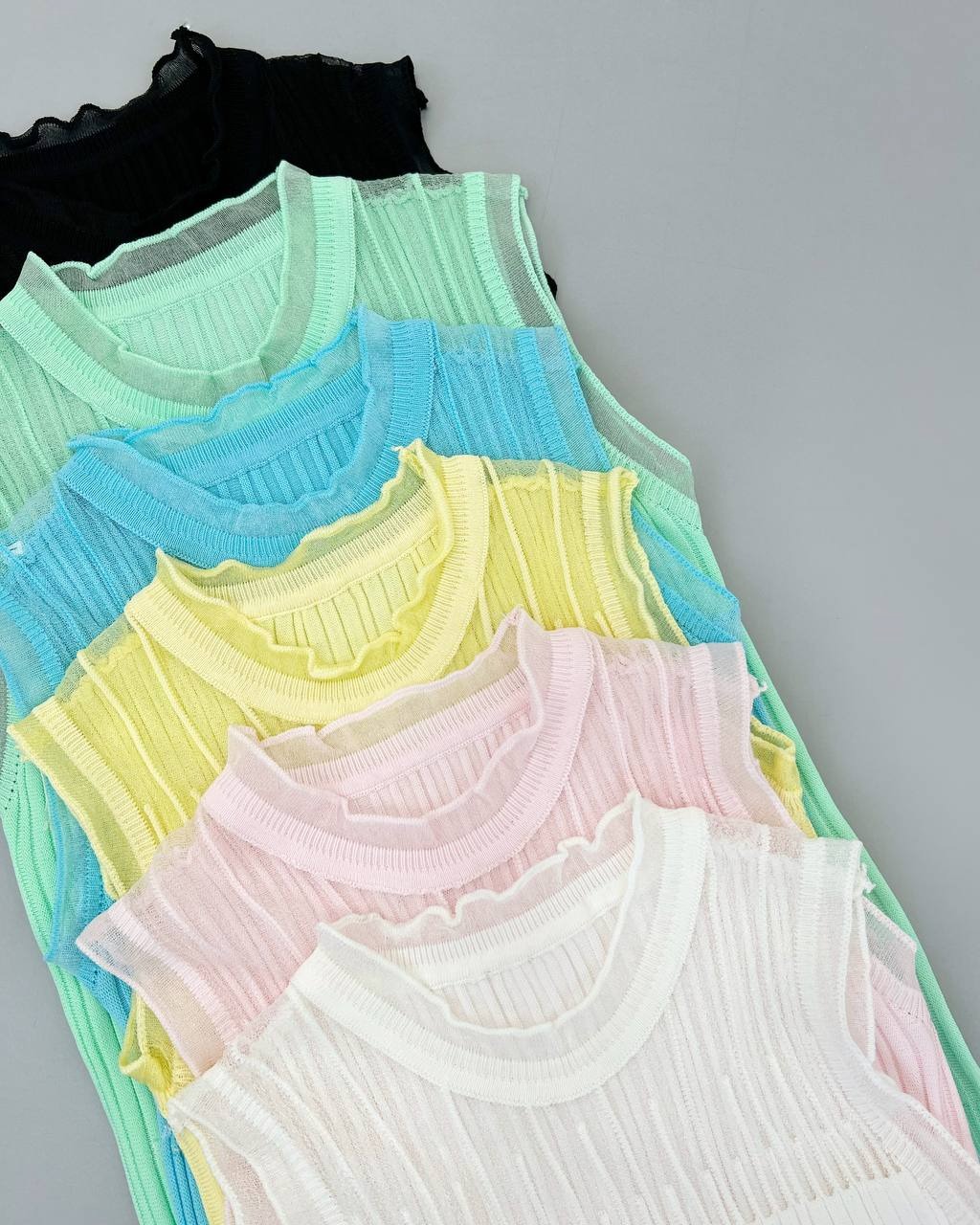 تاپ بافت یقه چین رنگی کد 4267