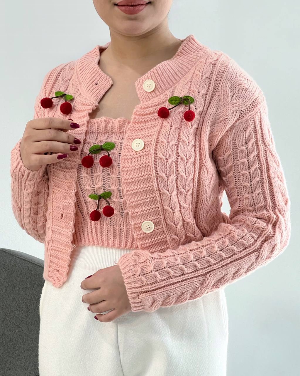 ست تاپ و کاردیگان آلبالو کد 4278