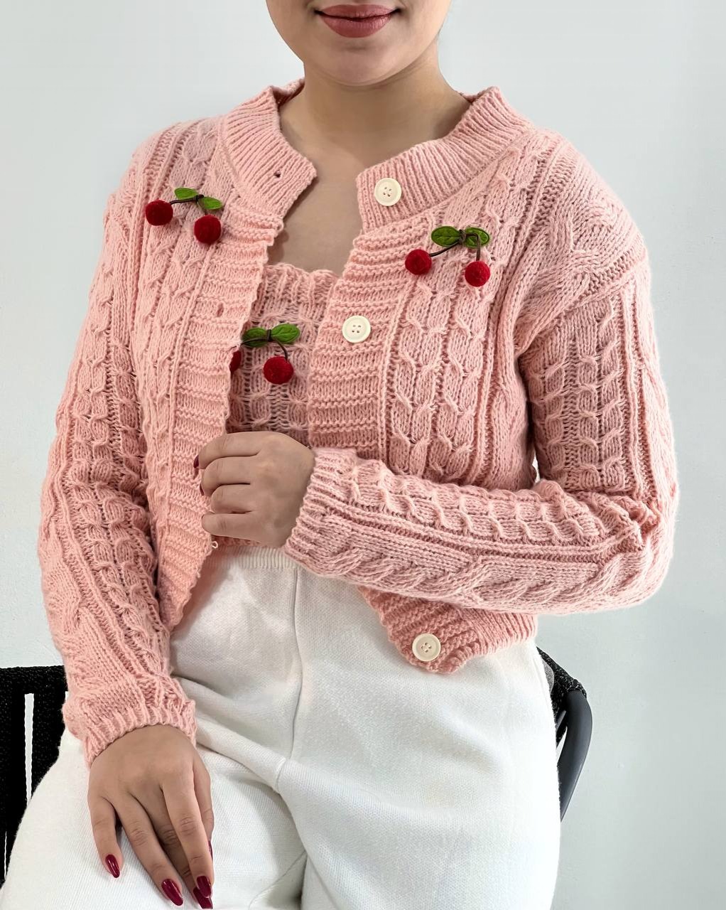 ست تاپ و کاردیگان آلبالو کد 4278