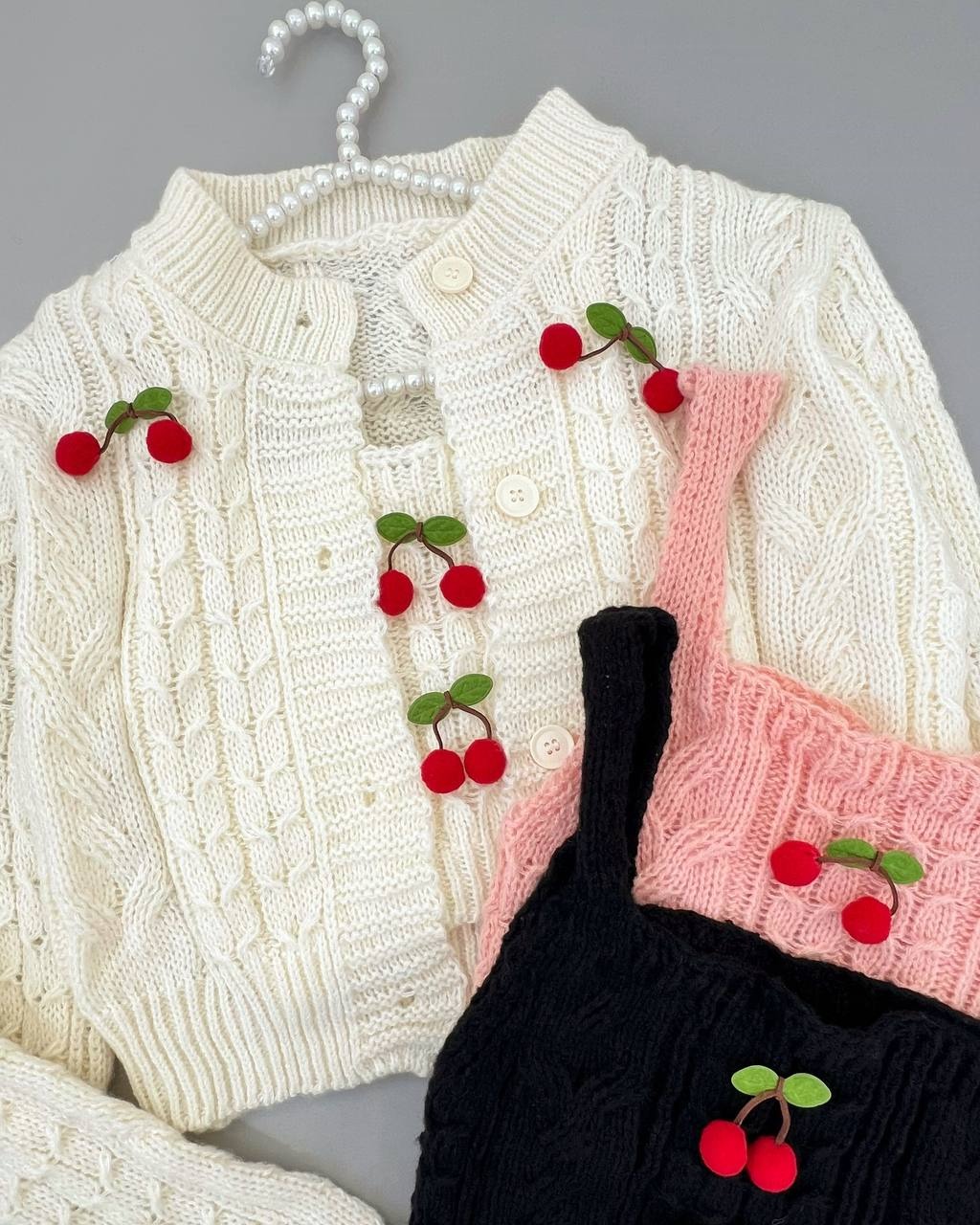 ست تاپ و کاردیگان آلبالو کد 4278