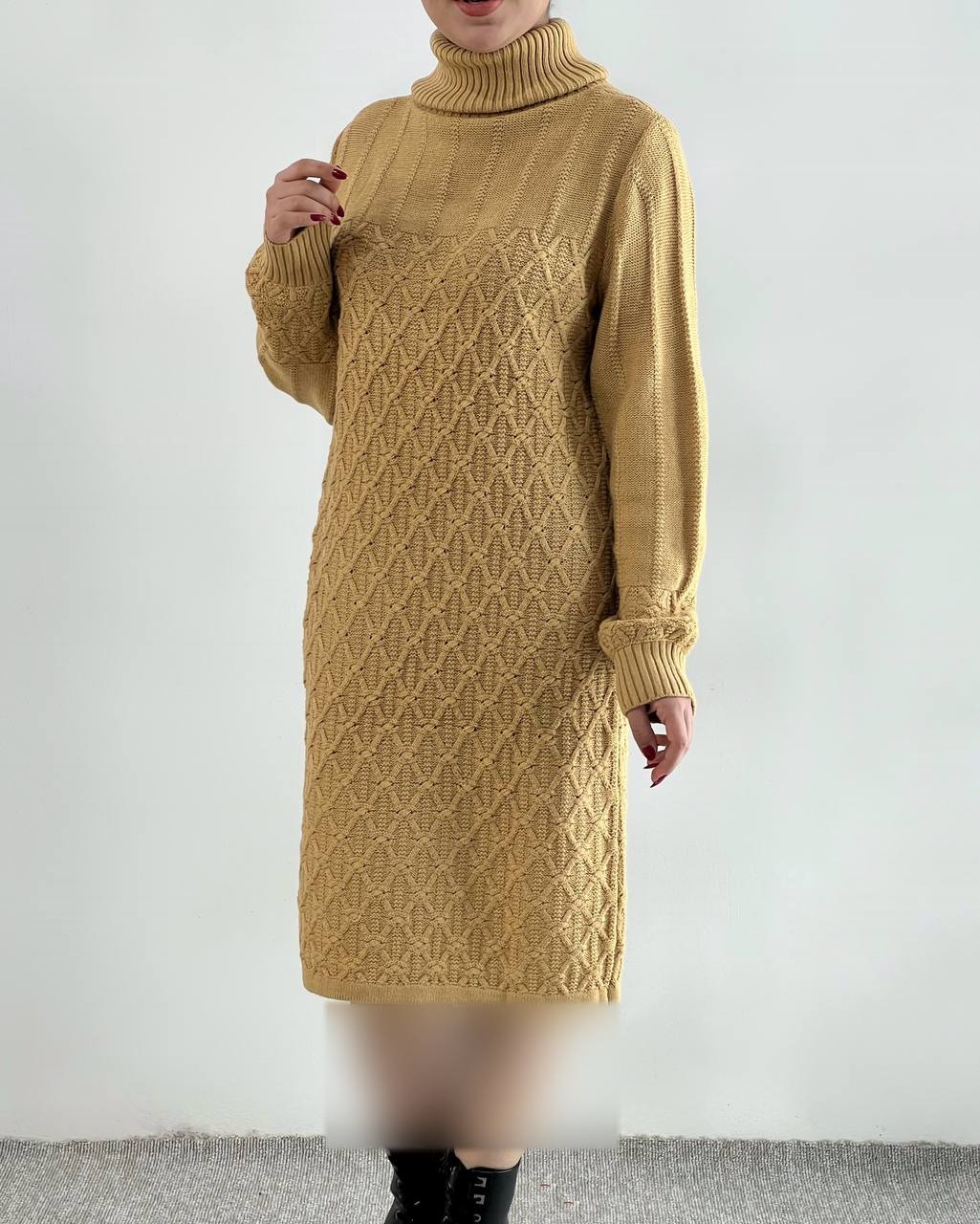 پیراهن بافت یقه اسکی کد 4283