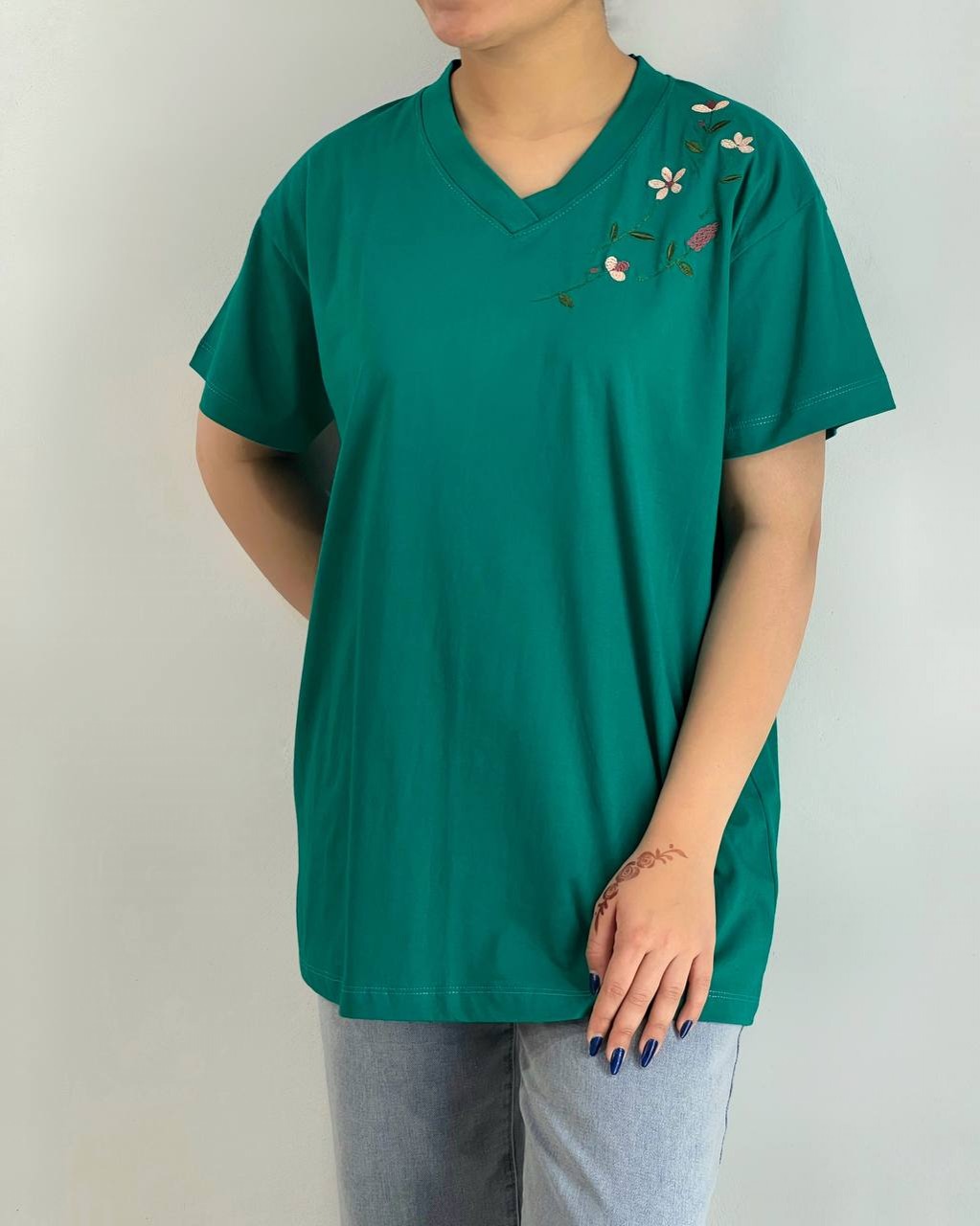 تیشرت یقه هفت گلدوزی شده کد 4294