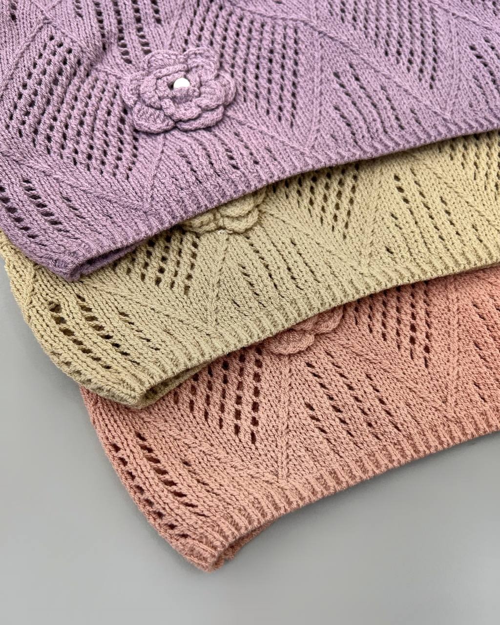 پلیور بافت بوکله گل برجسته کد 4295