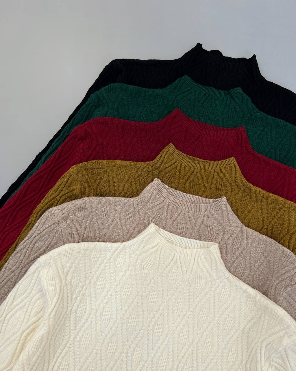 پلیور بافت یقه ایستاده لوزی کد 4299