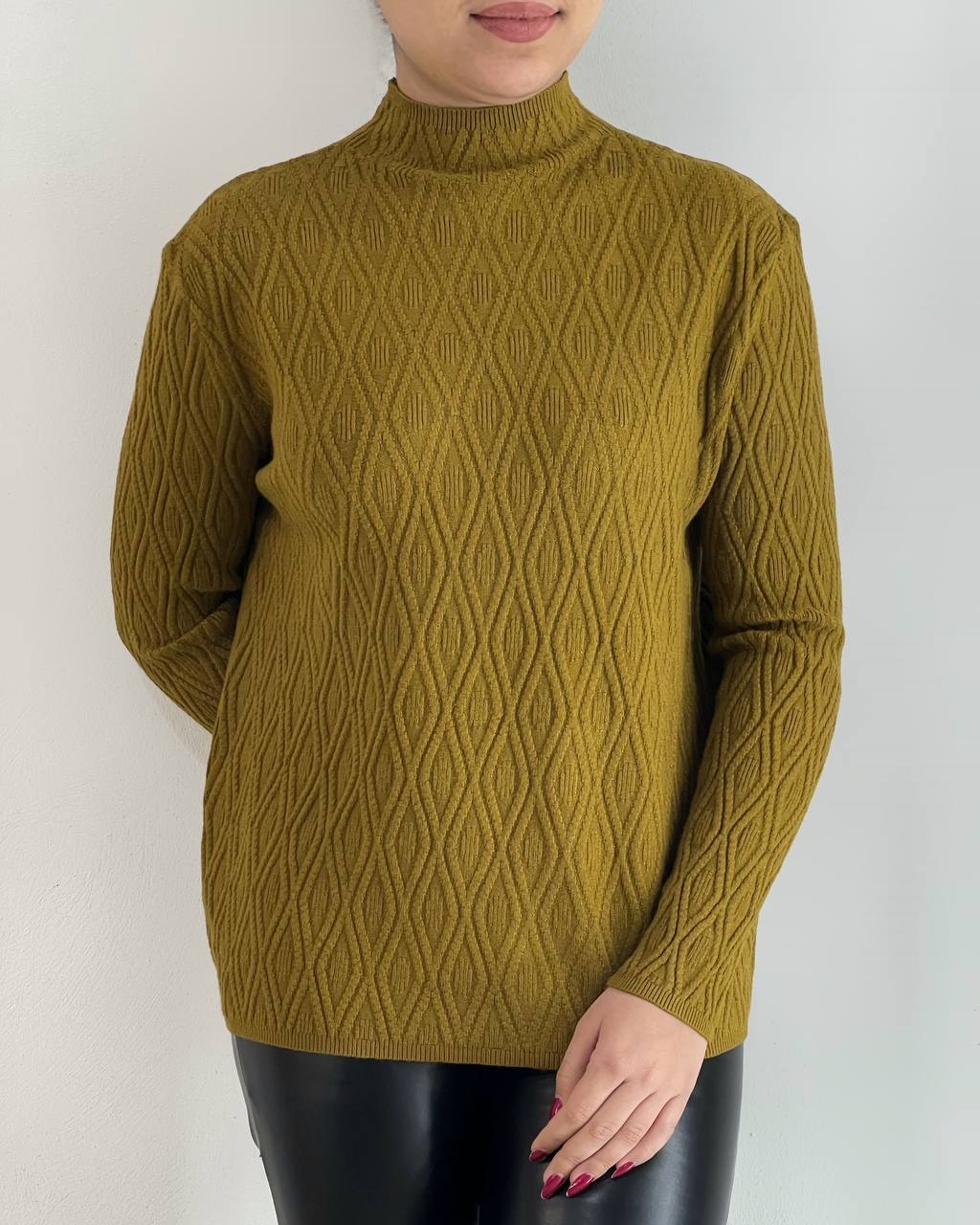 پلیور بافت یقه ایستاده لوزی کد 4299