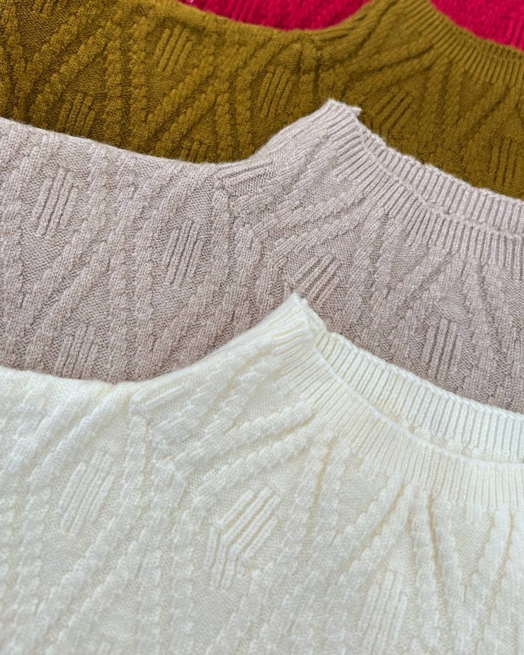 پلیور بافت یقه ایستاده لوزی کد 4299