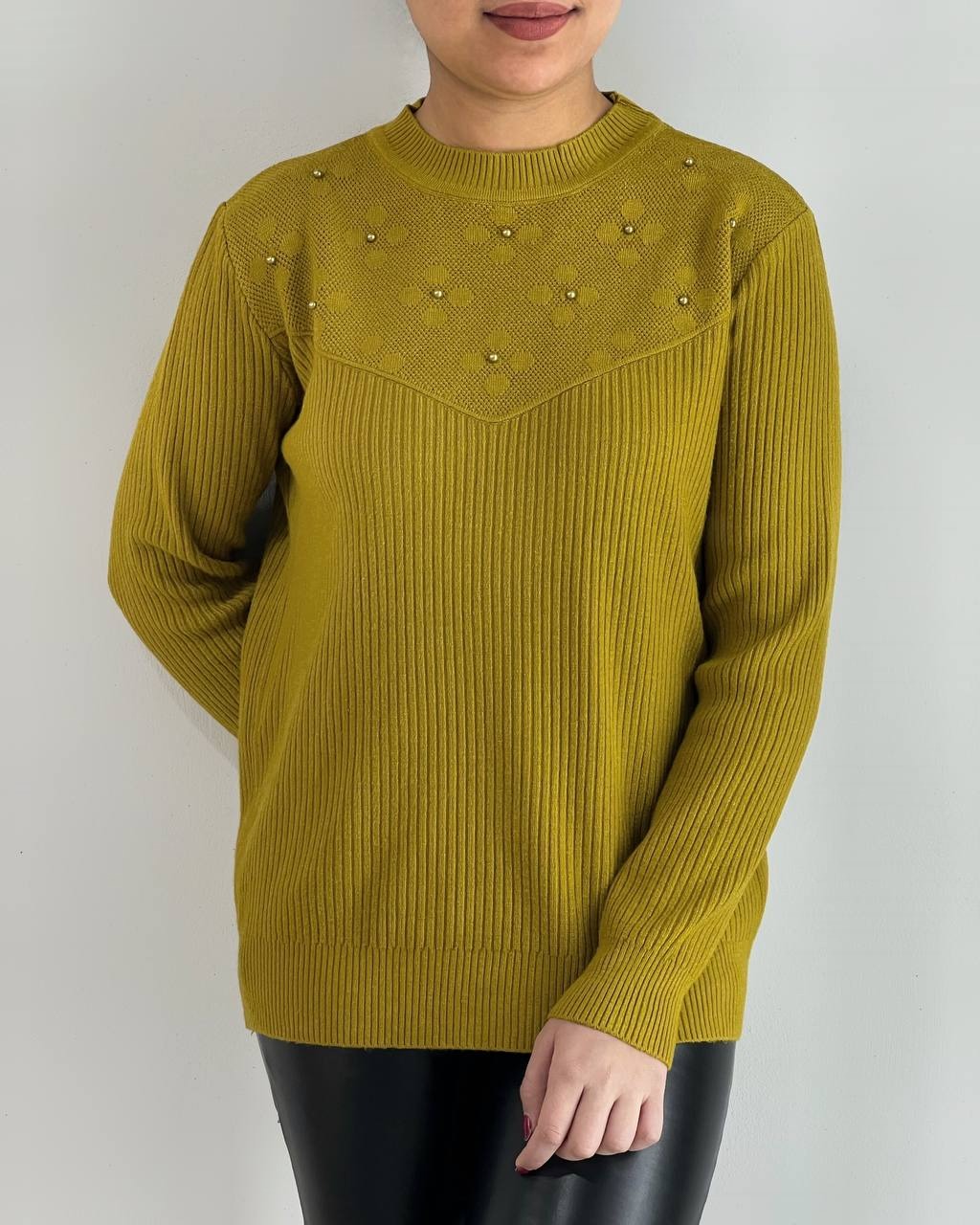 پلیور بافت یقه مروارید با قواره عالی کد 4300