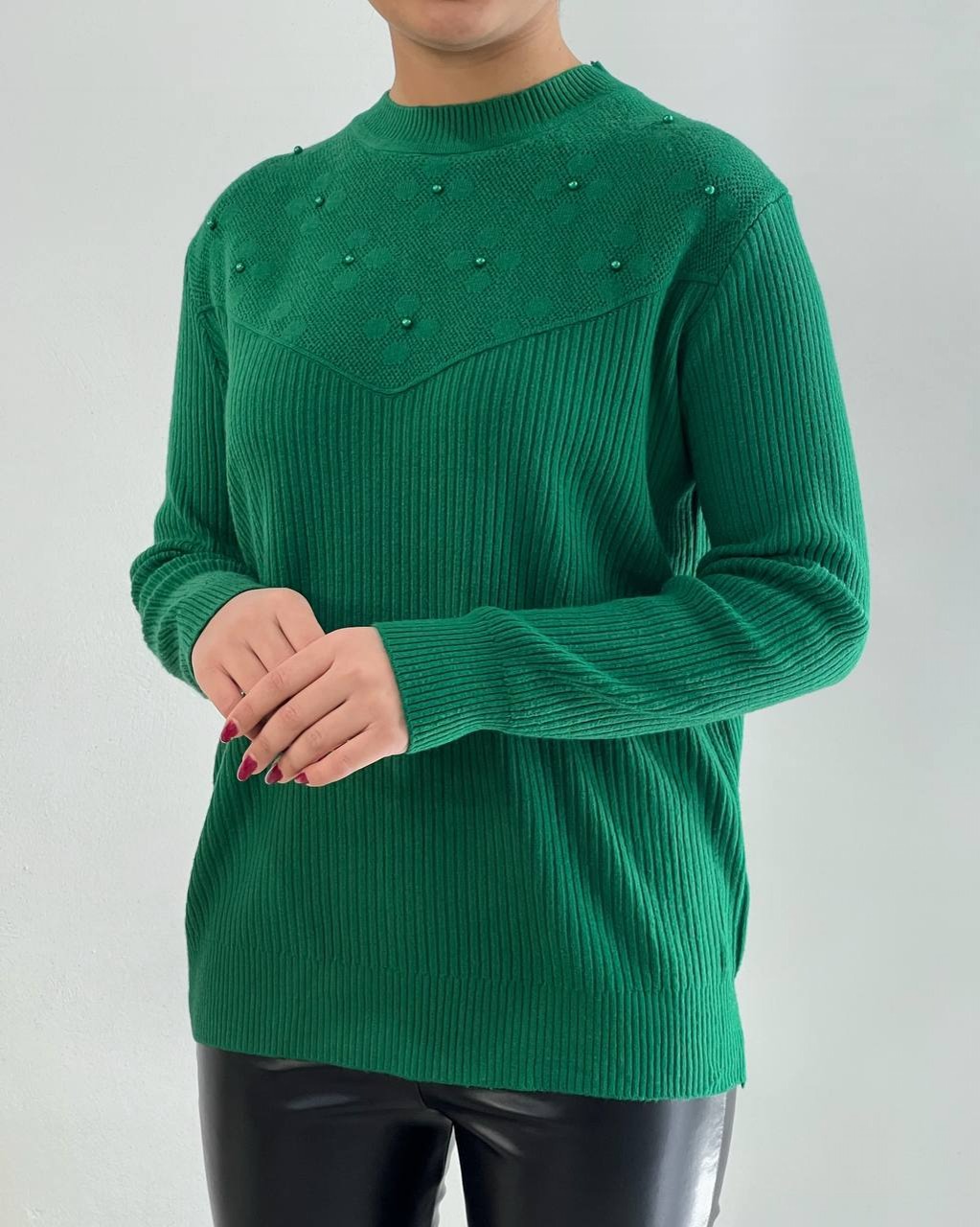 پلیور بافت یقه مروارید با قواره عالی کد 4300