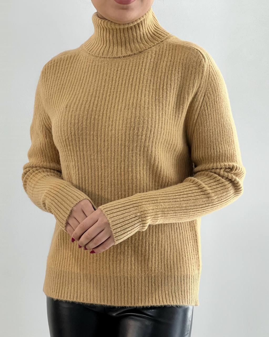 پلیور بافت یقه اسکی گرم بالا کد 4305